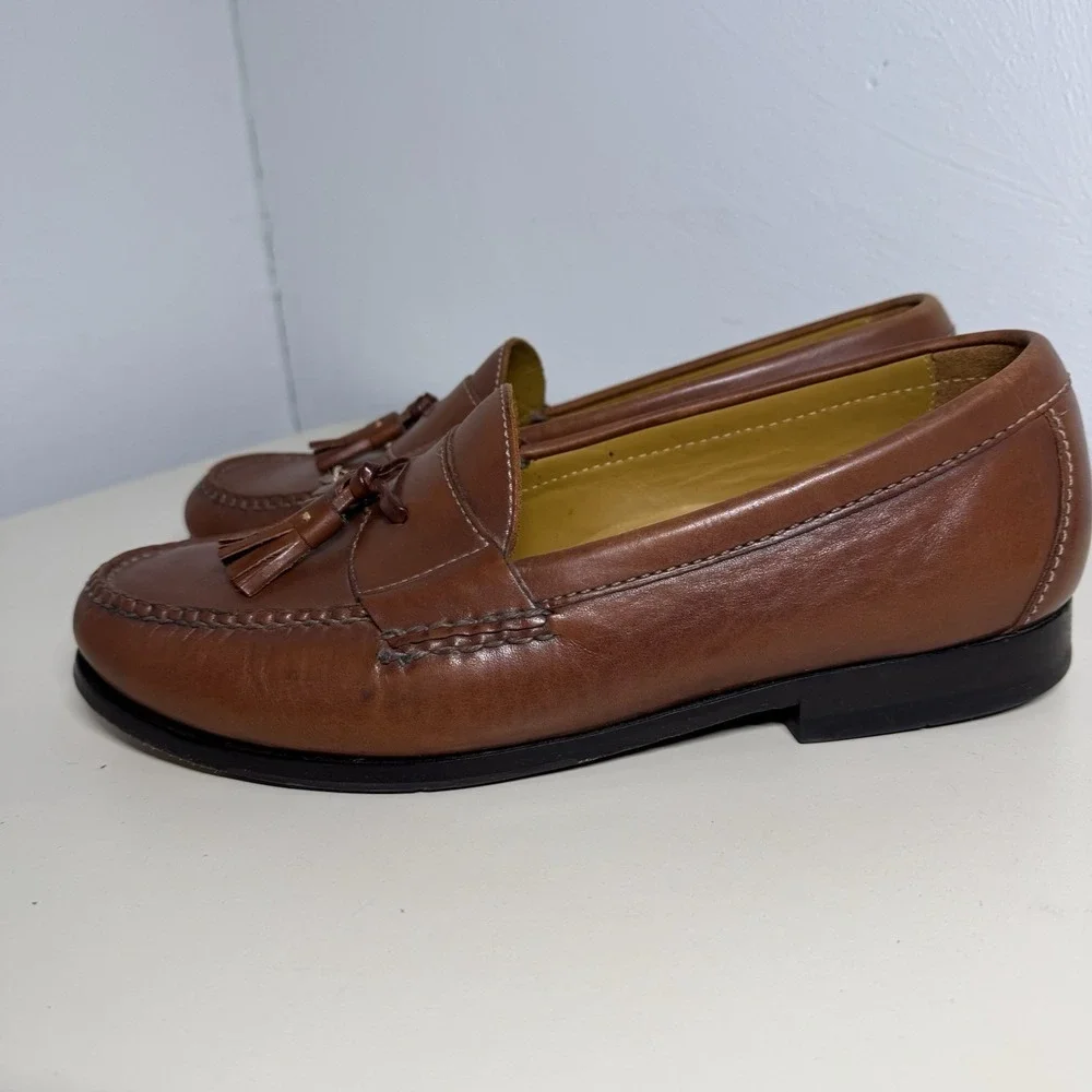 Cole Haan Air C06982 Brown Leather Tassel Loafers Classic Men's Size 8,5 W